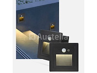 Led trapverlichting met sensor ly03 - 3w - ip65 waterdicht- antraciet (x8) - afbeelding 1 van  6