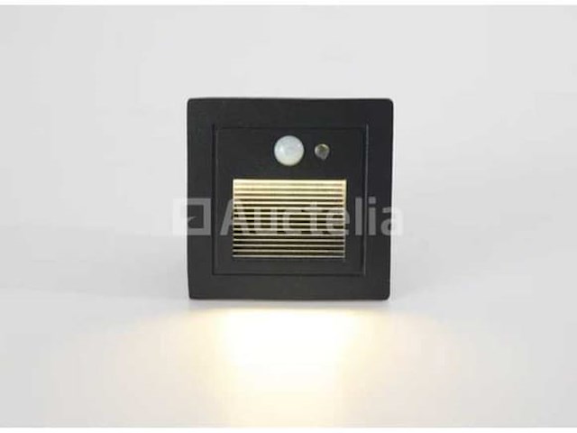Led trapverlichting met sensor ly03 - 3w - ip65 waterdicht- antraciet (x8) - afbeelding 2 van  6