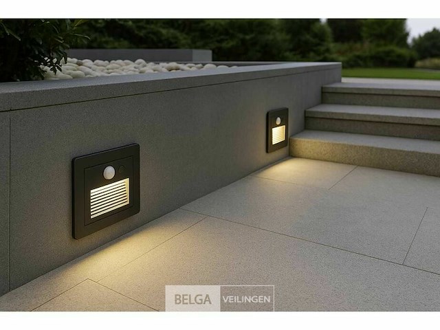 Led trapverlichting met sensor ly03 - 3w - ip65 waterdicht- antraciet (x8) - afbeelding 1 van  7