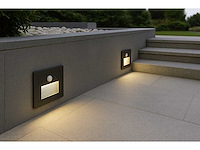 Led trapverlichting met sensor ly03 – 3w – ip65 waterdicht– antraciet (x4) - afbeelding 1 van  5