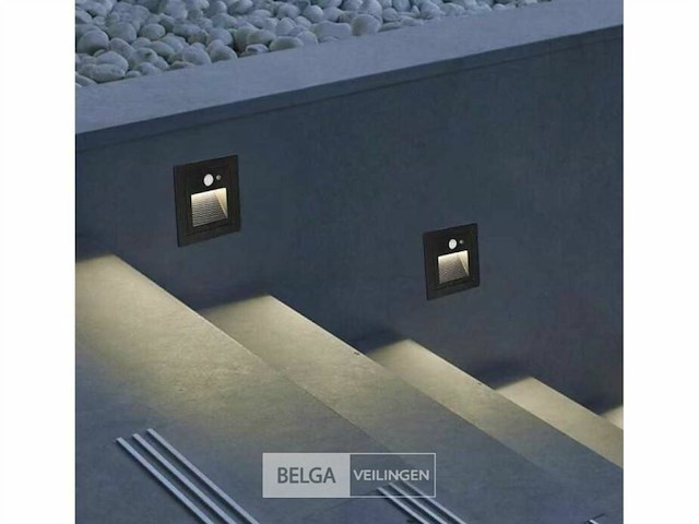Led trapverlichting met sensor ly03 – 3w – ip65 waterdicht– antraciet (x4) - afbeelding 3 van  7