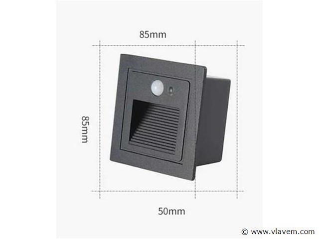 Led trapverlichting met sensor ly03 – 3w – ip65 waterdicht– antraciet (x8) - afbeelding 3 van  6