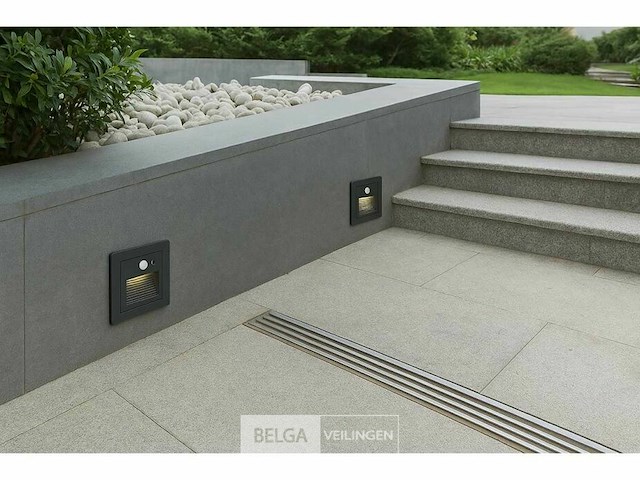 Led trapverlichting met sensor ly03 – 3w – ip65 waterdicht– antraciet (x8) - afbeelding 7 van  7