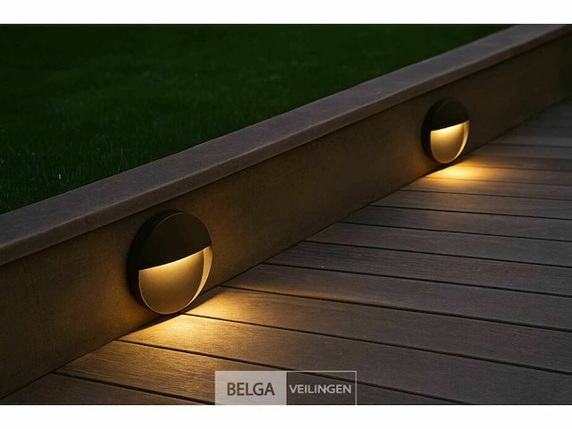 Led trapverlichting s-22r– 6w – zwart – ip54 waterdicht (x8) - afbeelding 1 van  6