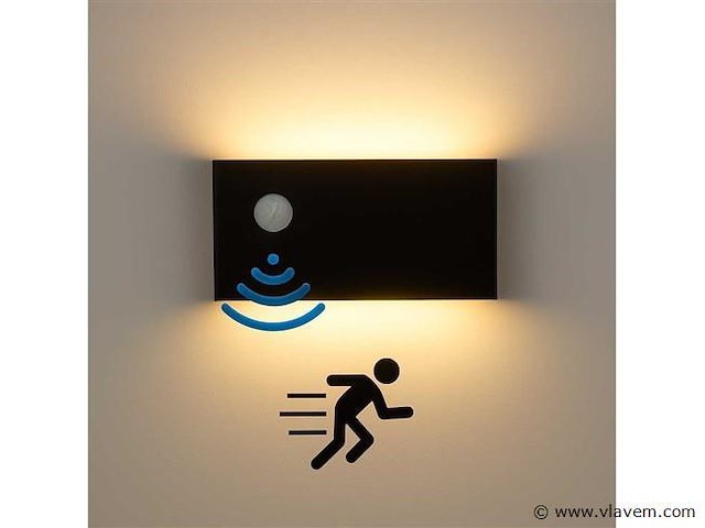 Led wandlamp bidirectionele met sensor sw-2309 - 12w (x5) - afbeelding 1 van  3