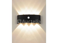 Led wandlamp met sensor - sw 2310-4 - 8w - zwart - ip54 (x8) - afbeelding 3 van  3