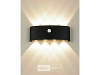 Led wandlamp met sensor - sw 2310-4 - 8w - zwart - ip54 (x8) - afbeelding 1 van  4