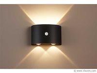 Led wandlamp met sensor – sw-2310-2 – 4w – zwart – ip54 (x10) - afbeelding 1 van  3