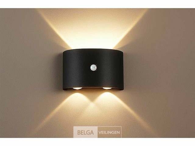 Led wandlamp met sensor – sw-2310-2 – 4w – zwart – ip54 (x10) - afbeelding 2 van  4