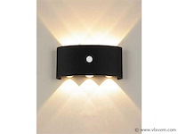 Led wandlamp met sensor sw-2310-3 – 6w – zwart – ip54 (x2) - afbeelding 2 van  3