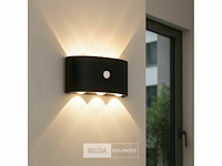 Led wandlamp met sensor sw-2310-3 – 6w – zwart – ip54 (x2) - afbeelding 2 van  4