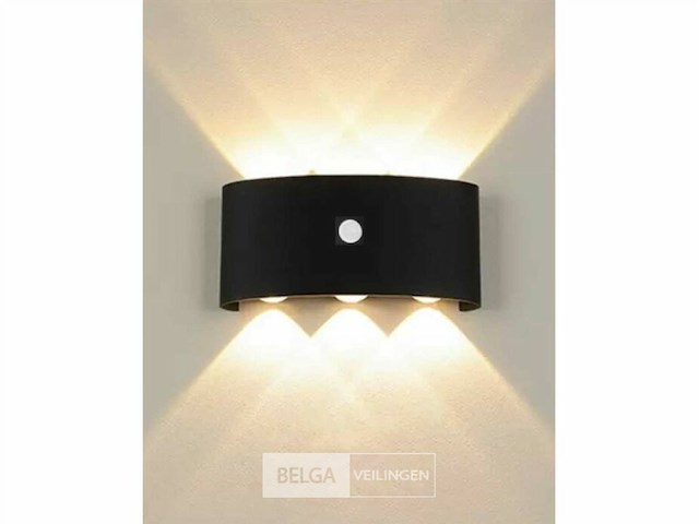 Led wandlamp met sensor sw-2310-3 – 6w – zwart – ip54 (x2) - afbeelding 3 van  4