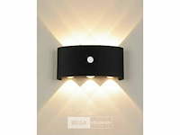 Led wandlamp met sensor sw-2310-3 – 6w – zwart – ip54 (x2) - afbeelding 3 van  4