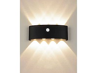 Led wandlamp met sensor – sw-2310-4 – 8w – zwart – ip54 (x4) - afbeelding 2 van  3