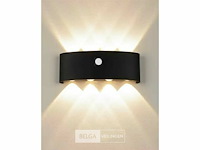 Led wandlamp met sensor – sw-2310-4 – 8w – zwart – ip54 (x4) - afbeelding 3 van  4