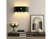 Led wandlamp met sensor – sw-2310-4 – 8w – zwart – ip54 (x8) - afbeelding 2 van  4