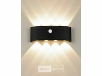Led wandlamp met sensor – sw-2310-4 – 8w – zwart – ip54 (x8) - afbeelding 3 van  4