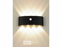 Led wandlamp met sensor – sw-2310-4 – 8w – zwart – ip54 (x8) - afbeelding 3 van  4