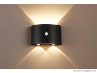 Led wandlamp met sensor . sw 2310.2 . 4w . zwart . ip54 (x4) - afbeelding 1 van  3