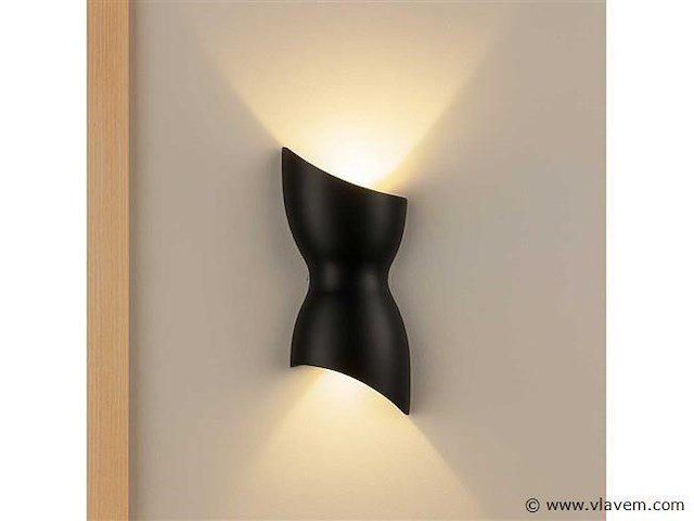 Led wandlamp – vorm: torso sw-159 – zwart – ip54 (4x) - afbeelding 3 van  4