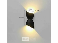 Led wandlamp – vorm: torso sw-159 – zwart – ip54 (4x) - afbeelding 3 van  5