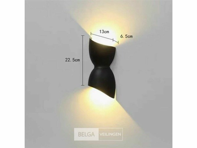 Led wandlamp – vorm: torso sw-159 – zwart – ip54 (8x) - afbeelding 3 van  5