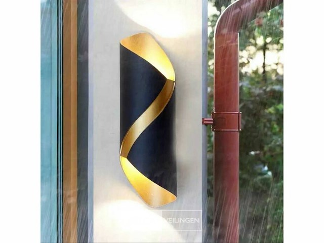 Led wandlampen saw 02 - 3500k - 12w - ip54 - zwart (x4) - afbeelding 4 van  5