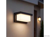 Led wandlampen saw 02 . 3500k . 12w . ip54 . zwart (x4) - afbeelding 1 van  4