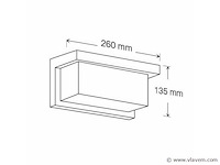 Led wandlampen saw-02 – 3500k – 12w – ip54 – zwart (x4) - afbeelding 4 van  4