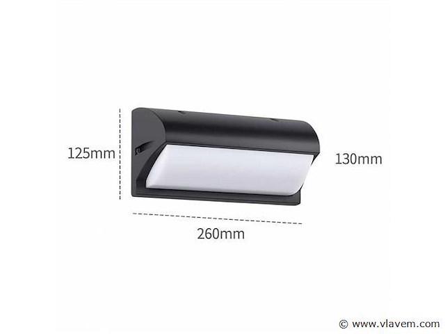 Led wandlampen saw-05 – 3500k – 12w – ip54 – zwart (4x) - afbeelding 3 van  4