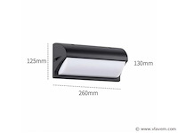 Led wandlampen saw-05 – 3500k – 12w – ip54 – zwart (4x) - afbeelding 3 van  4
