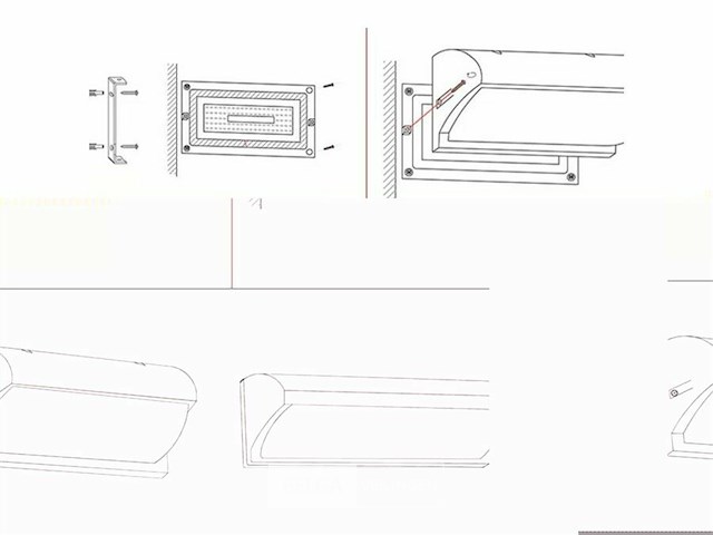 Led wandlampen saw-05 – 3500k – 12w – ip54 – zwart (4x) - afbeelding 5 van  5
