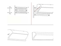Led wandlampen saw-05 – 3500k – 12w – ip54 – zwart (8x) - afbeelding 4 van  4