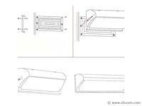 Led wandlampen saw 05 . 3500k . 12w . ip54 . zwart (8x) - afbeelding 4 van  4