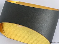 Led wandlampen sw-15 – 3500k – cob – ip54 – zwart/goud (4x) - afbeelding 2 van  2