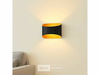 Led wandlampen sw-15 – 3500k – cob – ip54 – zwart/goud (8x) - afbeelding 2 van  3