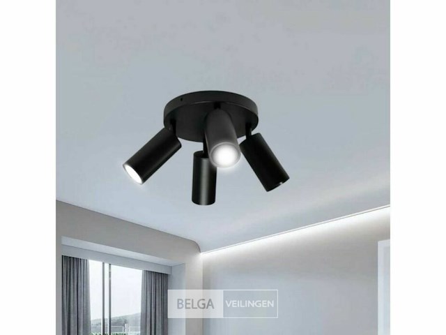 Led wandlampen sw 34 - 3500k - cob - ip54 - zwart (4x) - afbeelding 4 van  7