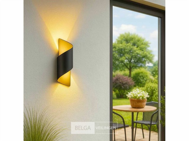 Led wandlampen sw-34 – 3500k – cob – ip54 – zwart (4x) - afbeelding 1 van  6