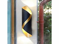 Led wandlampen sw-345 – 3500k – cob – ip54 – zwart/goud (4x) - afbeelding 4 van  5