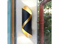 Led wandlampen sw-345 – 3500k – cob – ip54 – zwart/goud (4x) - afbeelding 4 van  5