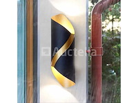 Led wandlampen sw 35 - 3500k - cob - ip54 - zwart/goud (4x) - afbeelding 2 van  4