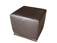 Lederen poef - durlet - afbeelding 1 van  2