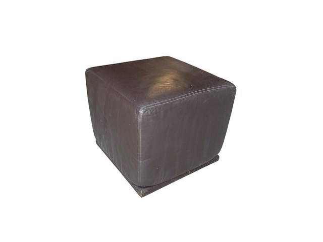 Lederen poef - durlet - afbeelding 2 van  2