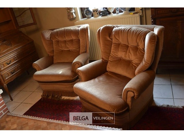 Lederen salon, 3-, 2- en 1-zit - afbeelding 1 van  5