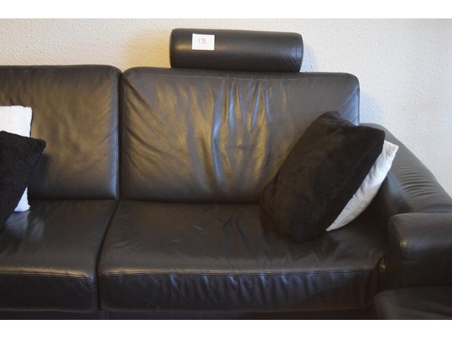 Lederen salon model vario( 1x 3zit, 1x2,5zit en 1 poef) - afbeelding 2 van  8