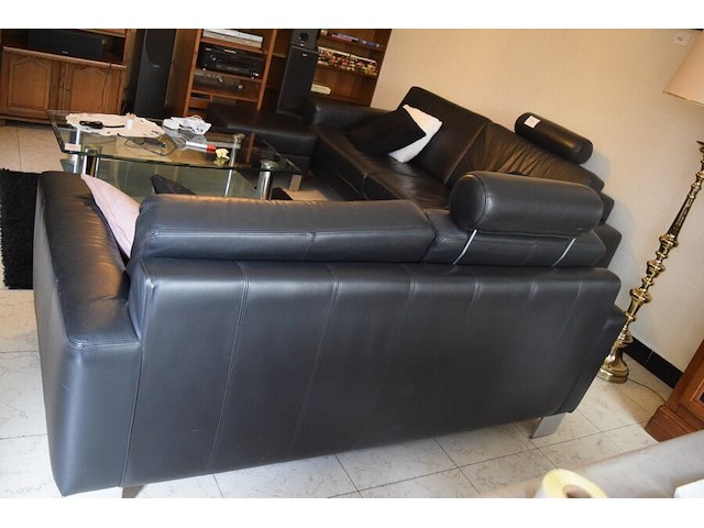 Lederen salon model vario( 1x 3zit, 1x2,5zit en 1 poef) - afbeelding 8 van  8