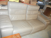 Lederen salonset, 2 x tweezit met relaxstoel ingebouwd - afbeelding 1 van  2