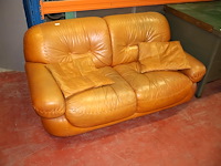 Lederen vintage tweezit - afbeelding 2 van  8