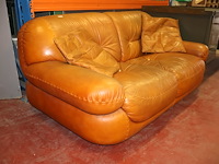 Lederen vintage tweezit - afbeelding 3 van  8