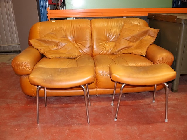 Lederen vintage tweezit - afbeelding 8 van  8